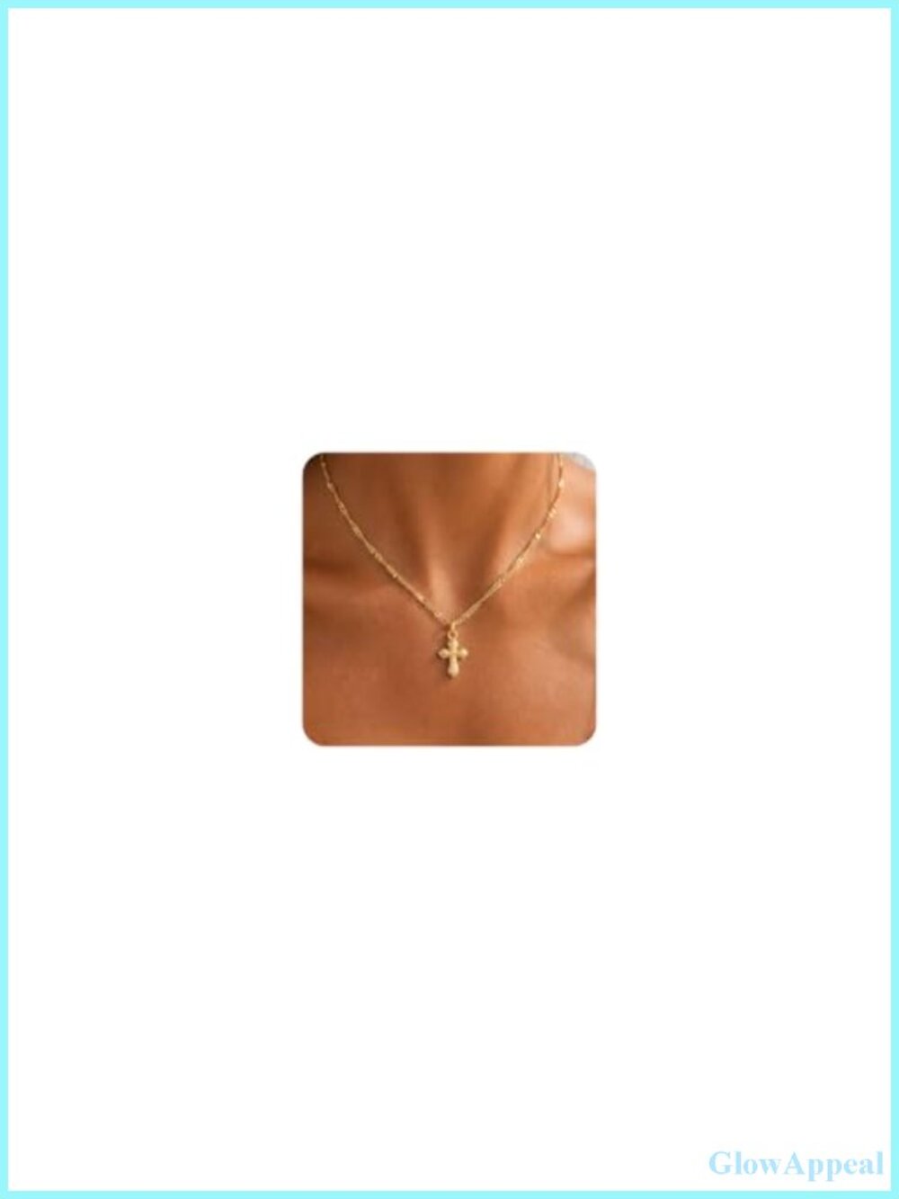 Gold Plated Cross Necklace for Women Dainty CZ Pendant Christian Jewelry Gift